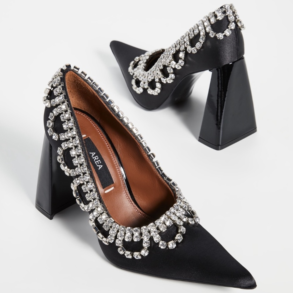 ⭐️Area Scalloped Crystal A Heel Pumps 38- - Picture 3 of 16